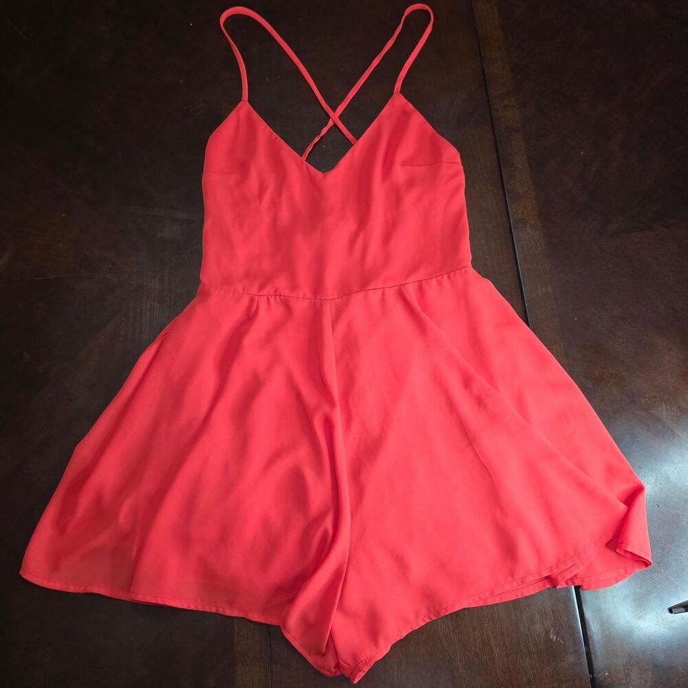 Express Coral Red Romper